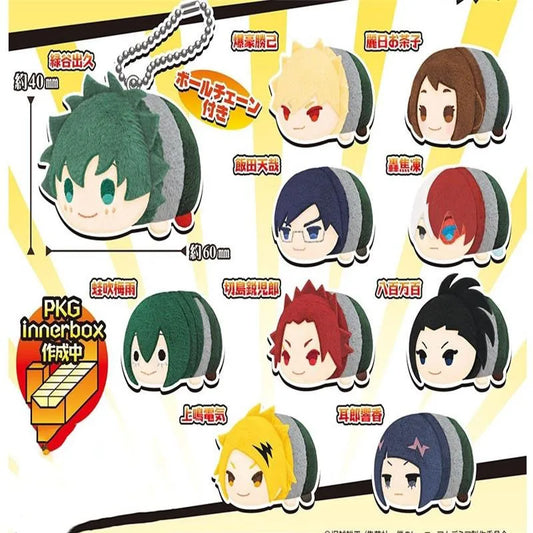6cm My Hero Academia Mini Mochi Mascot Doll Plush Pendant Toys Deku Kirishima Eijiro Bakugo Kaminari Denki Collectibles Gift Toy